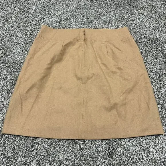 New without tags, LOFT Wool Mini Tan Zip Skirt, Size 4 - Picture 2 of 10